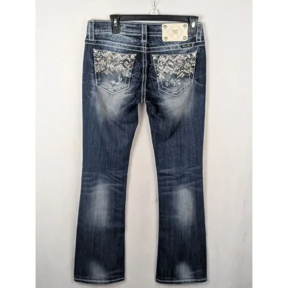 Miss Me Signature Boot Jeans JE8228BL Women's Size 28 - Picture 3 of 13